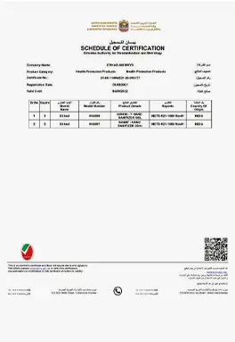 Schedule of Certification